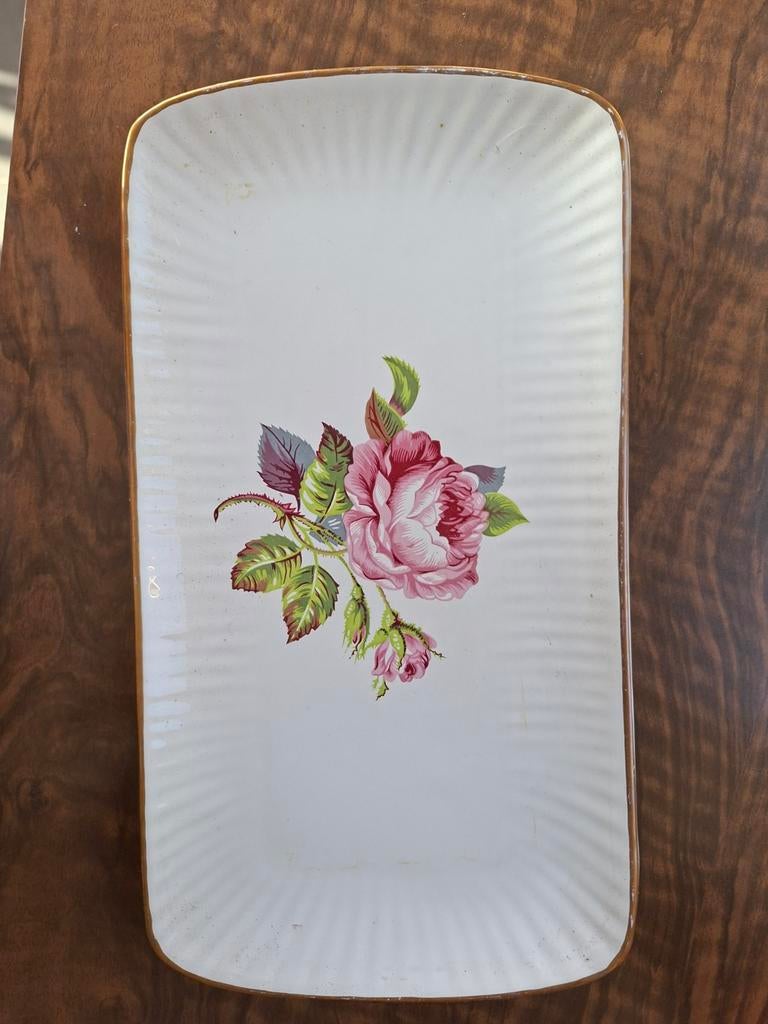 Royal Gouda Gebaksset Jaren '50 - Vintage Rozen Design, Ophalen of Verzenden