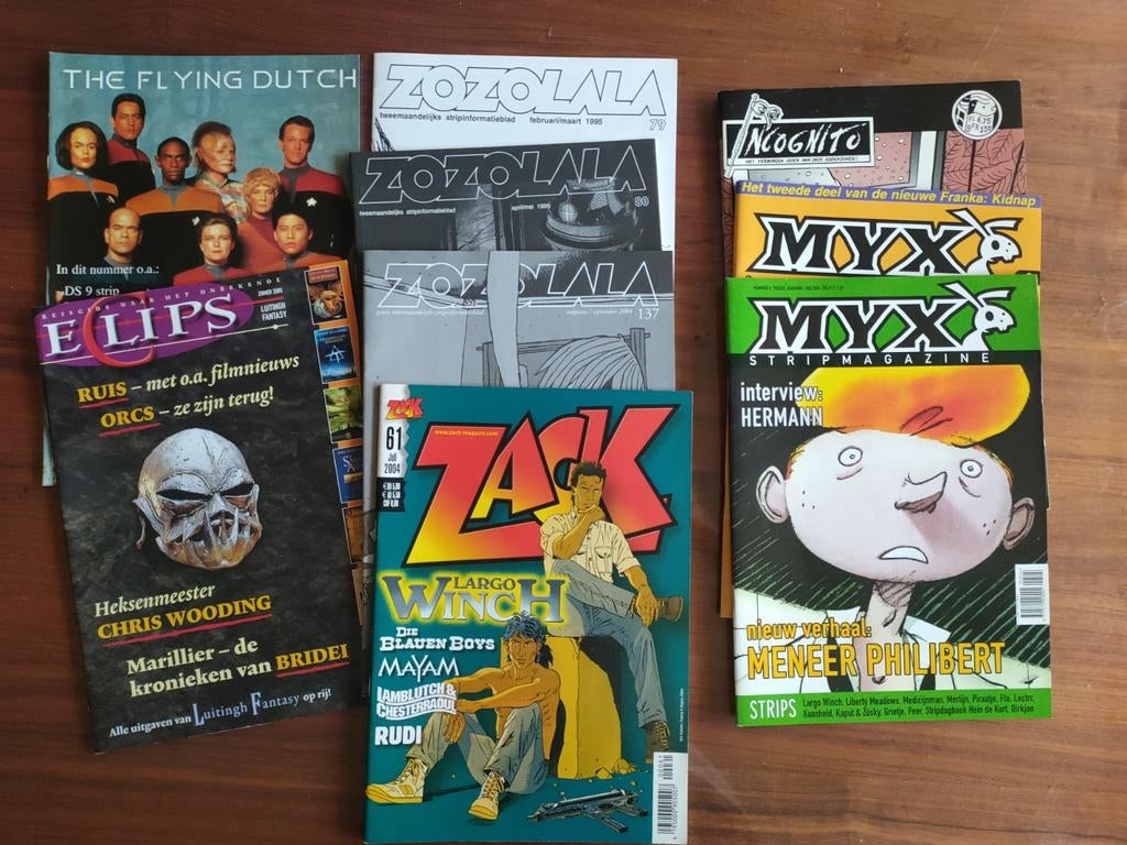Lot van 9 diverse stripmagazines, Meerdere stripboeken, Ophalen of Verzenden, Gelezen
