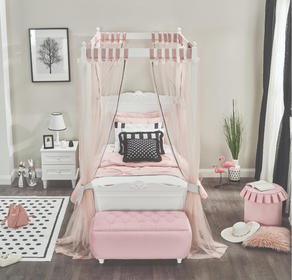 Lora hemelbed twijfelaar - 120x200 - Wit, Niet ingevuld, Niet ingevuld, Niet ingevuld