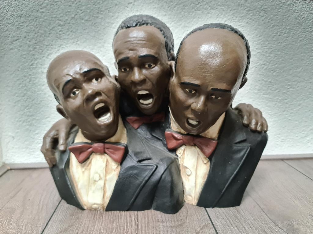 Beeld/buste 3 Jazz zangers, Verzamelen, Beelden en Beeldjes, Ophalen of Verzenden, Nieuw, Mens