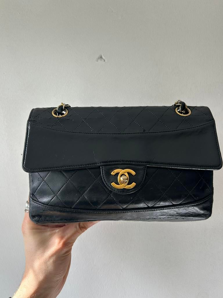 Chanel timeless single classic flap, Ophalen of Verzenden, Zo goed als nieuw, Zwart