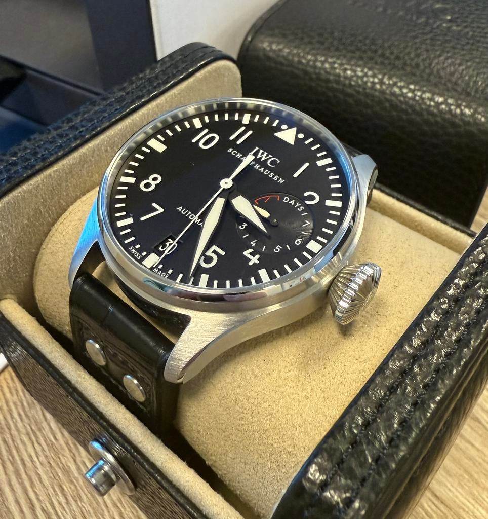 IWC Big Pilot, Sieraden, Tassen en Uiterlijk, Horloges | Heren, Zo goed als nieuw, Overige merken, Leer, Ophalen of Verzenden