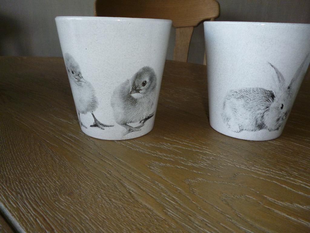 leuke bloempotjes, Tuin en Terras, Rond, Ophalen of Verzenden, Zo goed als nieuw, Aardewerk