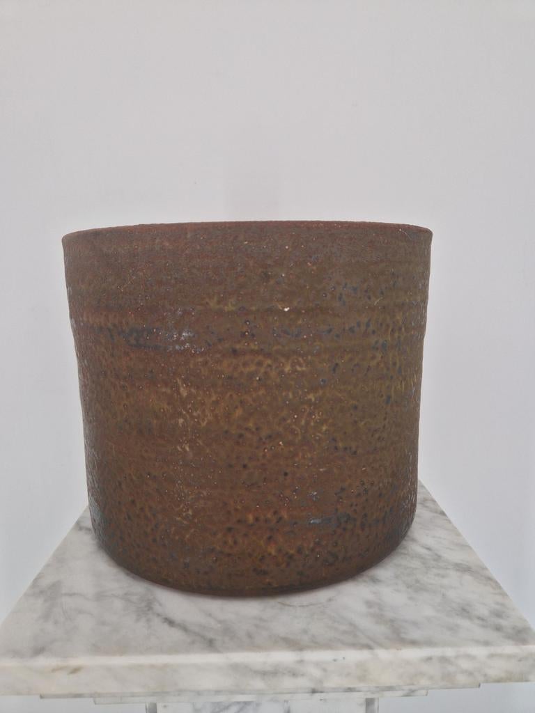 Mobach Utrecht Studio Keramiek Bloempot – Lava Glazuur, Rond, Ophalen of Verzenden, Aardewerk, Nvt