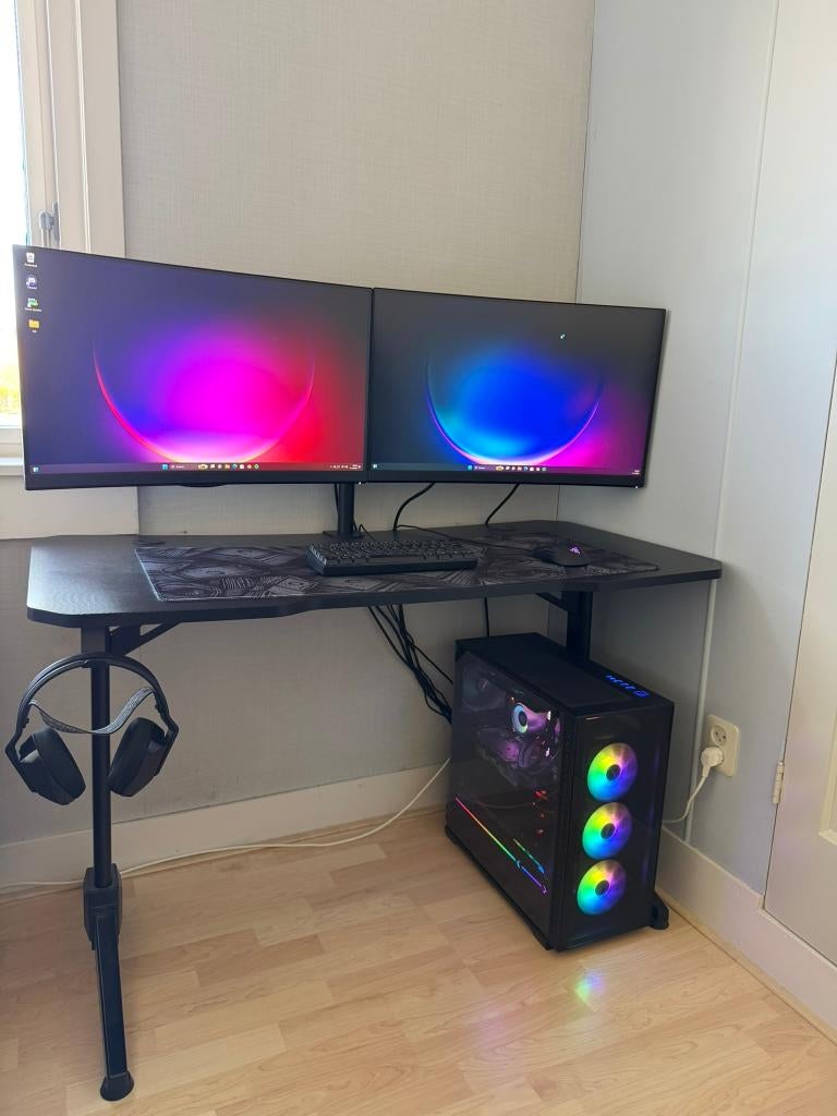 Complete gaming setup RTX 2060 | 2x monitoren | 144Hz, Computers en Software, Desktop Pc's, Custom Build, Zo goed als nieuw, Gaming