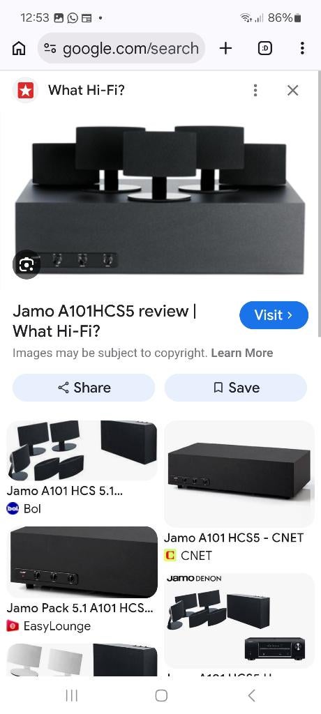 Jamo A101 HCS5 suround speakerset, Ophalen, Nieuw, Complete surroundset, 120 watt of meer