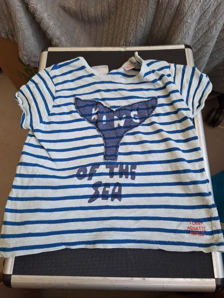 Blauw gestreept zee tshirt Maat 92, Gebruikt, Onbekend, Ophalen of Verzenden, Zara boys