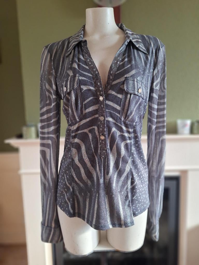 Etoile du monde grijs zilveren blouse mt 5 NL 44, Verzenden, Etoile du Monde, Maat 42/44 (L), Zo goed als nieuw
