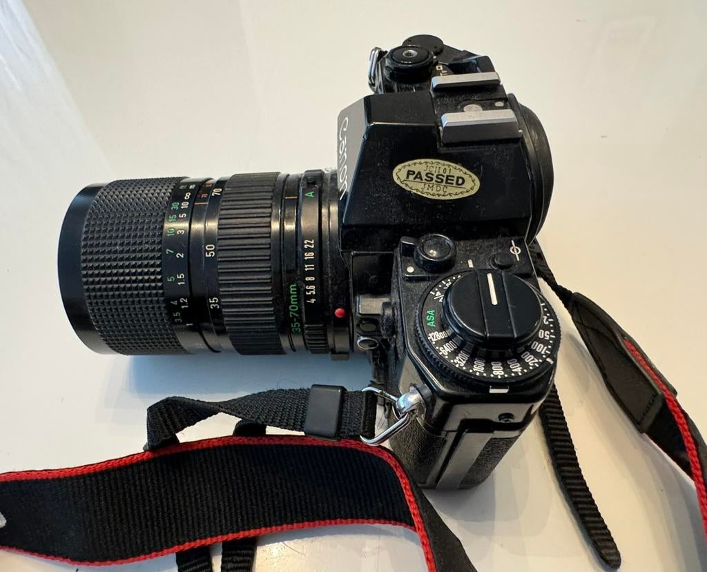 Canon A-1 analoge camera + FD 35-70mm lens – vintage, Ophalen of Verzenden, Gebruikt, Canon, Geen optische zoom