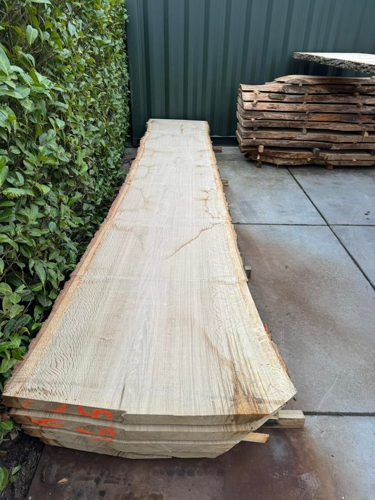 Xxl eiken boomstambladen 480x80-85x7 cm, Ophalen, Zo goed als nieuw, 250 cm of meer, Planken