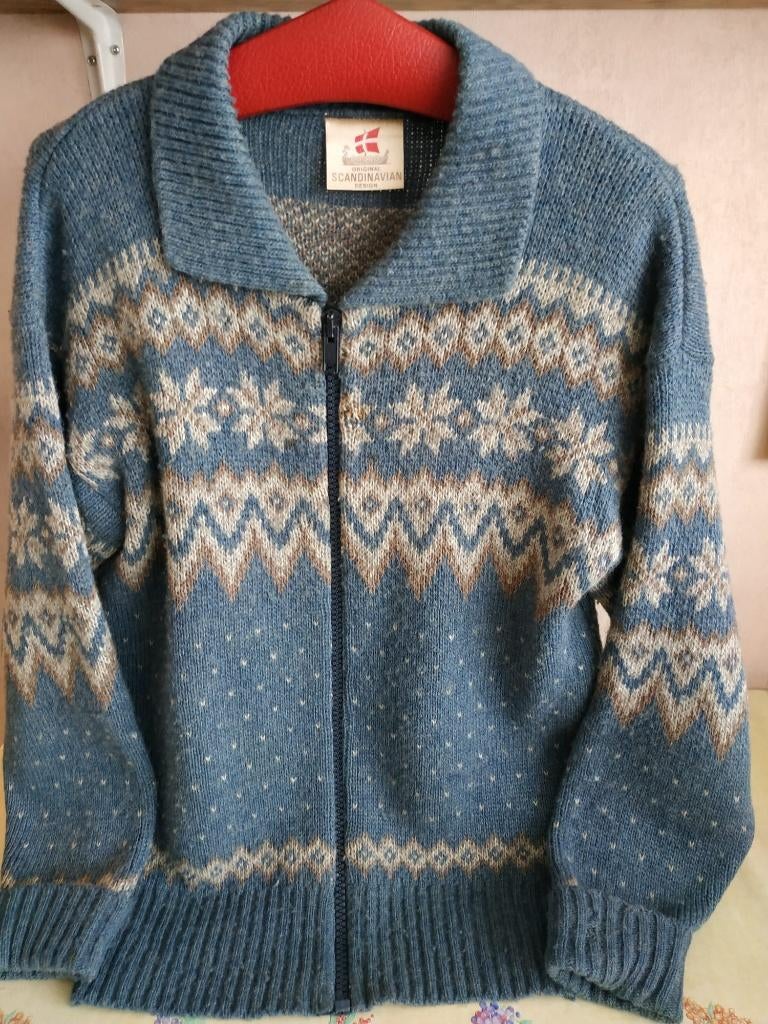 Noors warm herenvest mt 50, Ophalen, Zo goed als nieuw, Maat 48/50 (M), Blauw