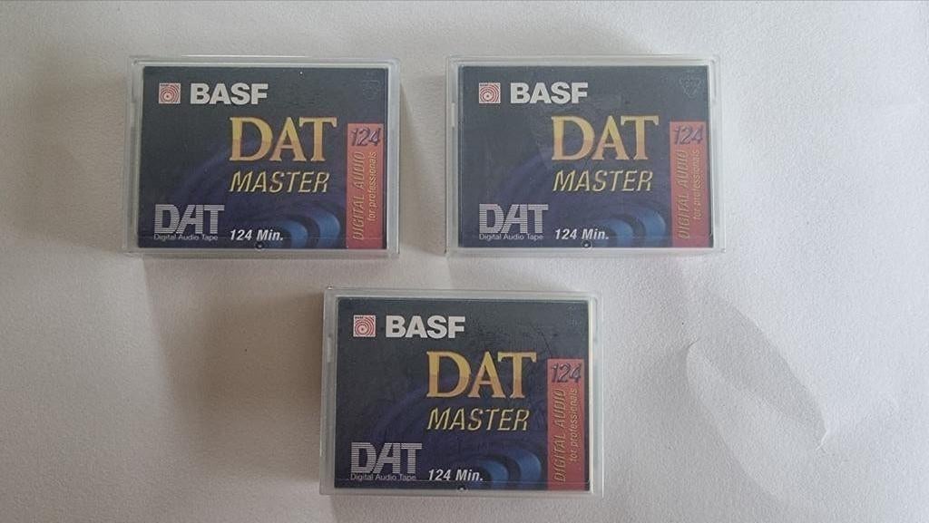3 BASF DAT Master tapes 124 Min. Digital Audio, Cd's en Dvd's, Cassettebandjes, Ophalen of Verzenden