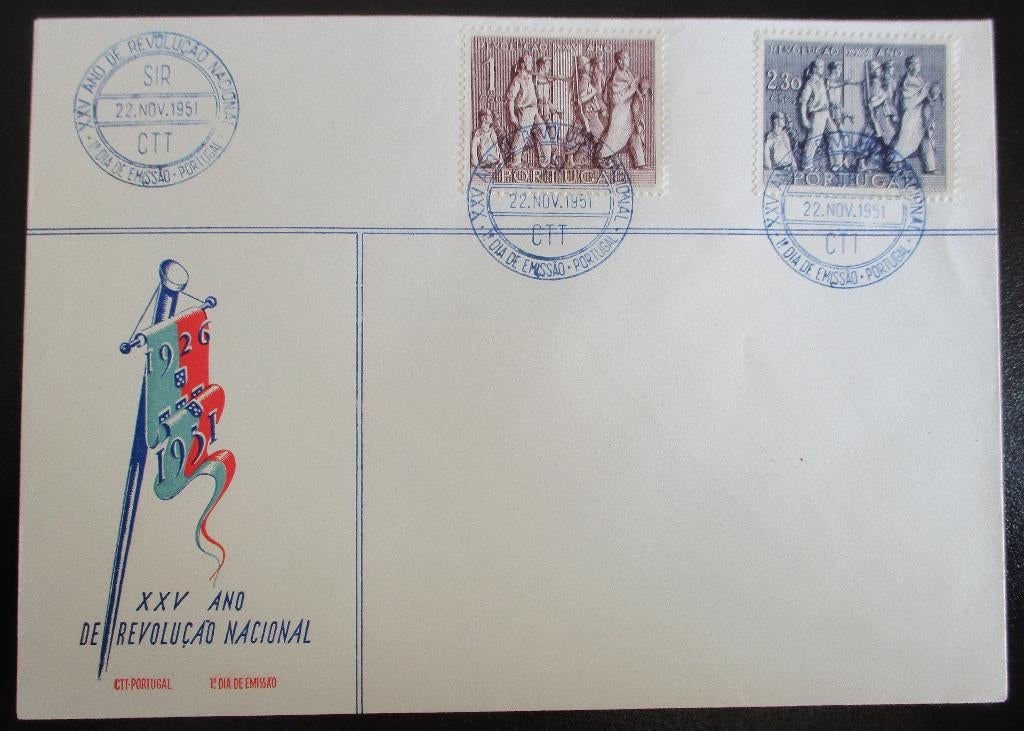 Portugal, FDC serie 25 jaar Militaire staatsgreep, 1951, Verzenden, Portugal, Gestempeld