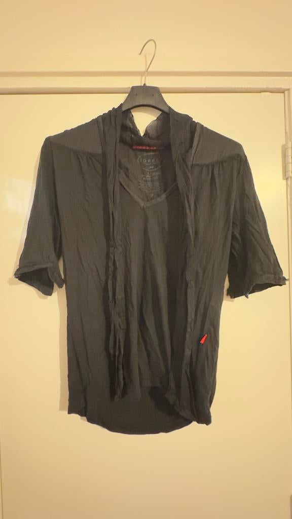 10 Feet zwarte blouse met strik / sjaalkraag - Maat M, Ophalen of Verzenden, Gedragen, Maat 38/40 (M), Zwart