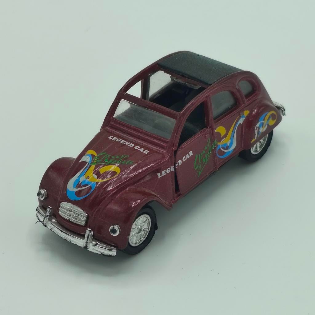 Chinees model Citroën 2CV bordeaux rood, Hobby en Vrije tijd, Modelauto's | 1:24, Ophalen of Verzenden, Gebruikt, Auto, Overige merken