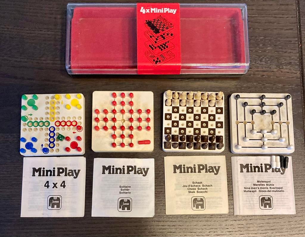 Vintage jaren ‘80 Mini Play van Jumbo: 4 spellen, Ophalen of Verzenden, Gebruikt