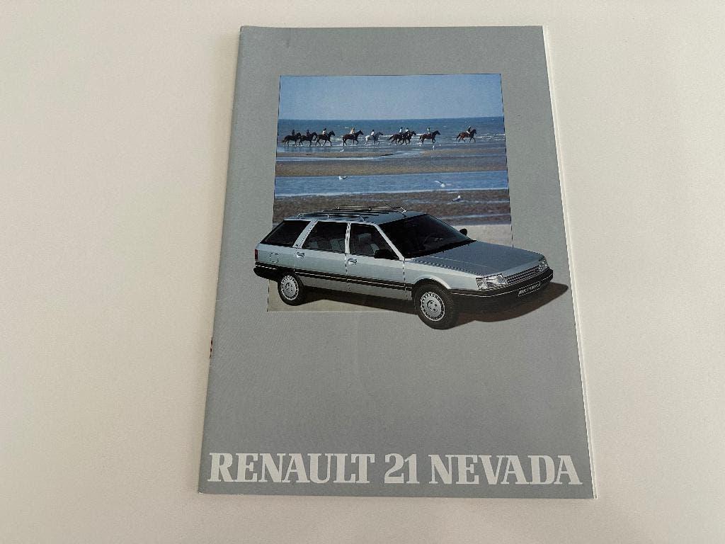 Folder Renault 21 Nevada juni 1988, Ophalen of Verzenden, Zo goed als nieuw, Renault