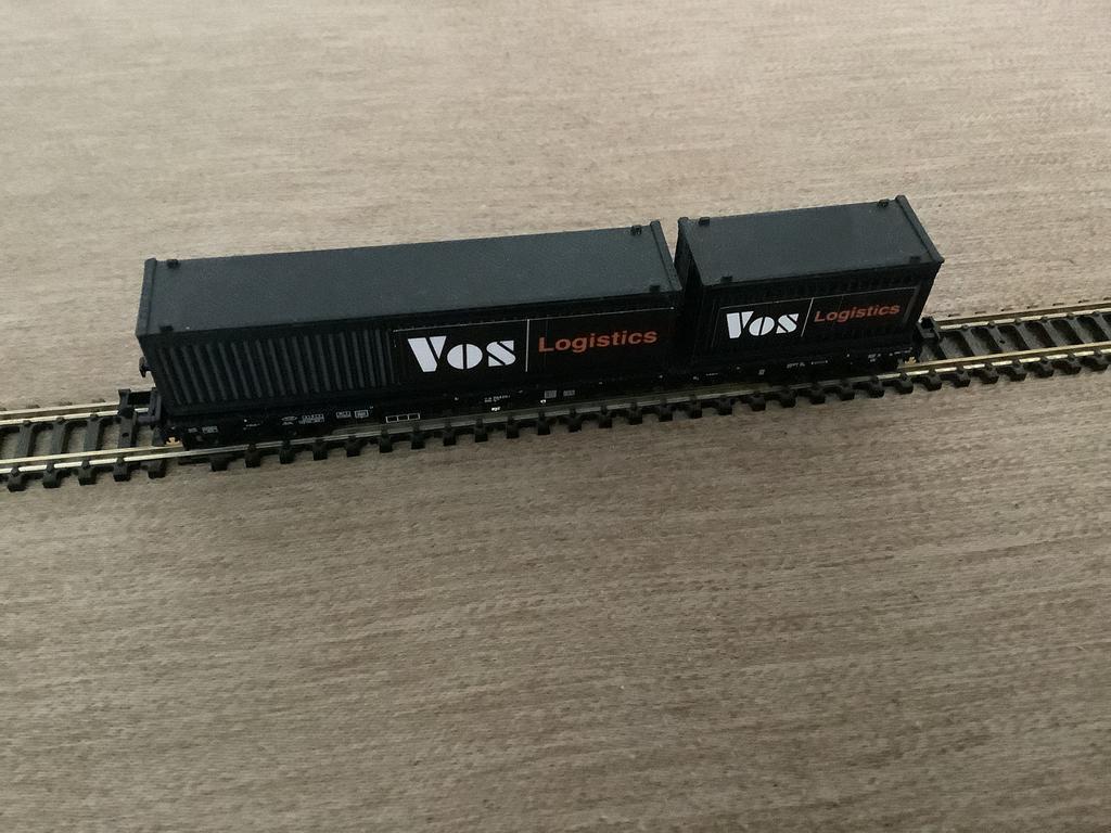 Transport vervoer containers vos n  spoor no 15, Hobby en Vrije tijd, Modeltreinen | N-Spoor, Overige merken, Gelijkstroom, Overige typen