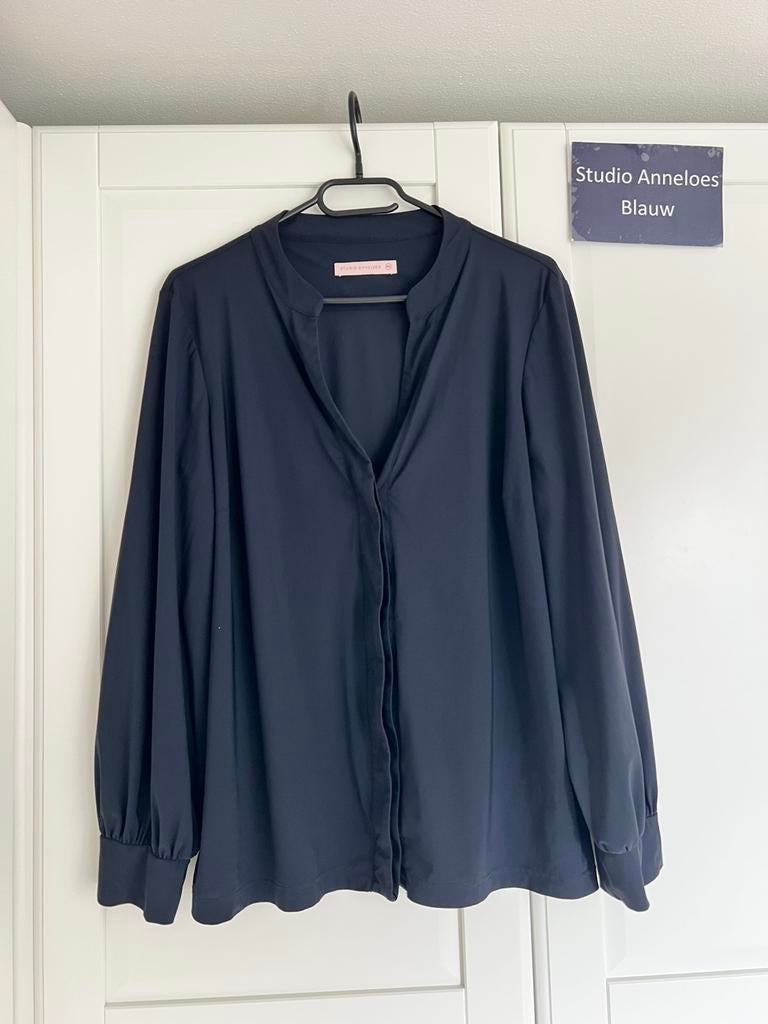 Studio anneloes moon blouse XXL donkerblauw travelstof, Blauw, Maat 46/48 (XL) of groter, Ophalen of Verzenden, Zo goed als nieuw