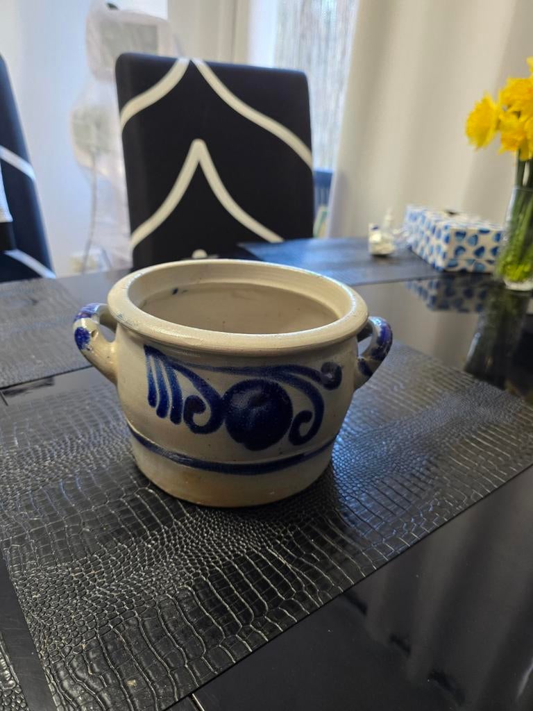 Keulse pot met blauw decor, Antiek en Kunst, Ophalen of Verzenden