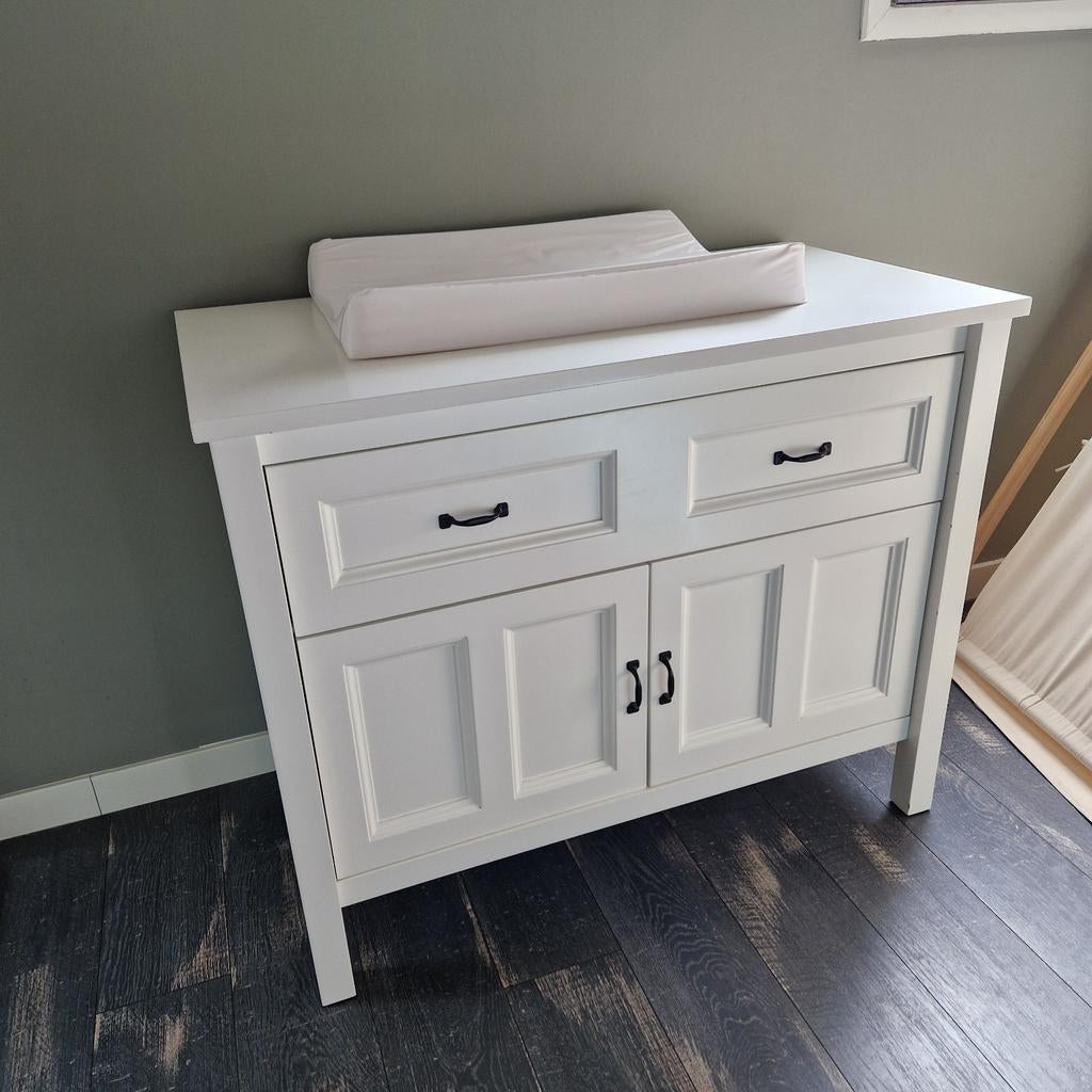 Witte landelijke commode, Ophalen, 50 tot 70 cm, 100 cm of meer, 90 tot 105 cm