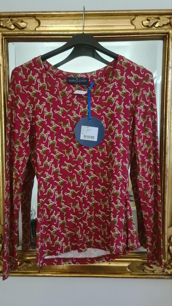 Nieuw shirt longsleeve rood hondjes 34 XS Bakery Ladies rode, Nieuw, Ophalen of Verzenden, Bakery Ladies, Maat 34 (XS) of kleiner