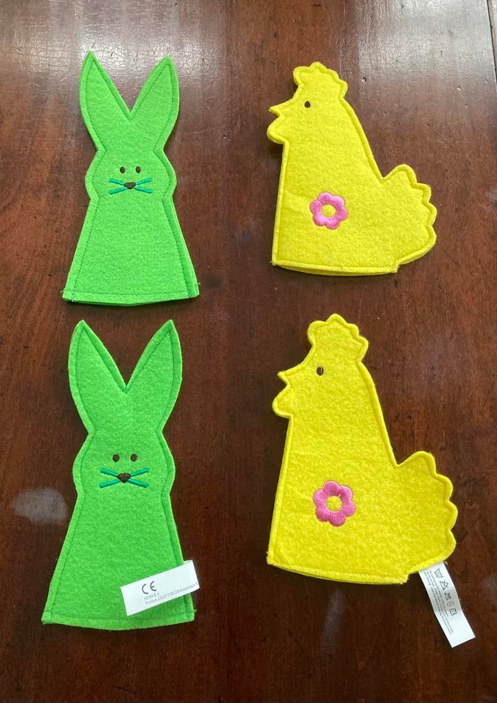 Nieuwe vilten eierwarmers, hazen en kippen, Ophalen of Verzenden, Nieuw