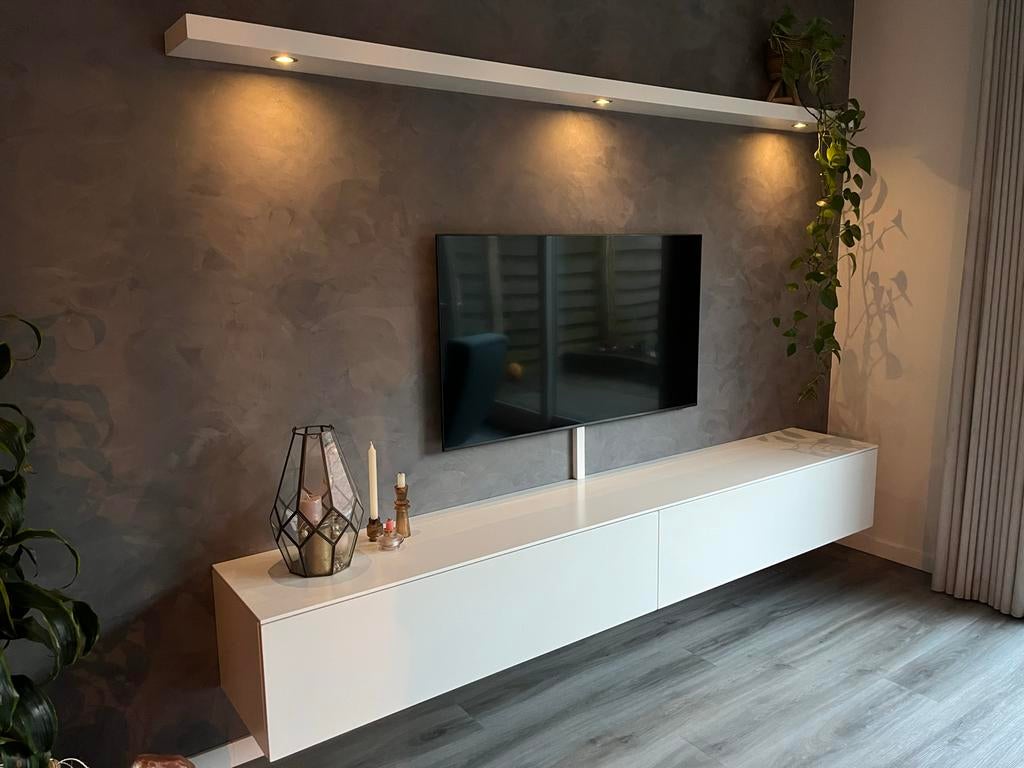 Zwevend tv meubel, Ophalen, Overige materialen, Gebruikt, 200 cm of meer