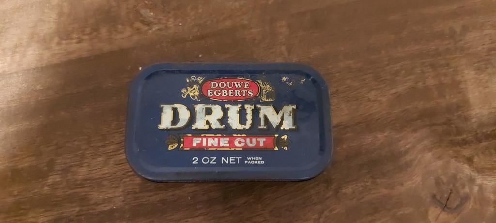 oud DRUM blikje Douwe Egberts, Ophalen, Gebruikt, Overige, Douwe Egberts