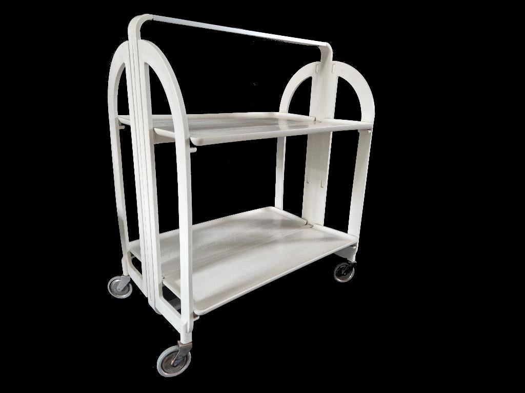 Prachtige inklapbare vintage space age Guzzini trolley, Ophalen, Gebruikt