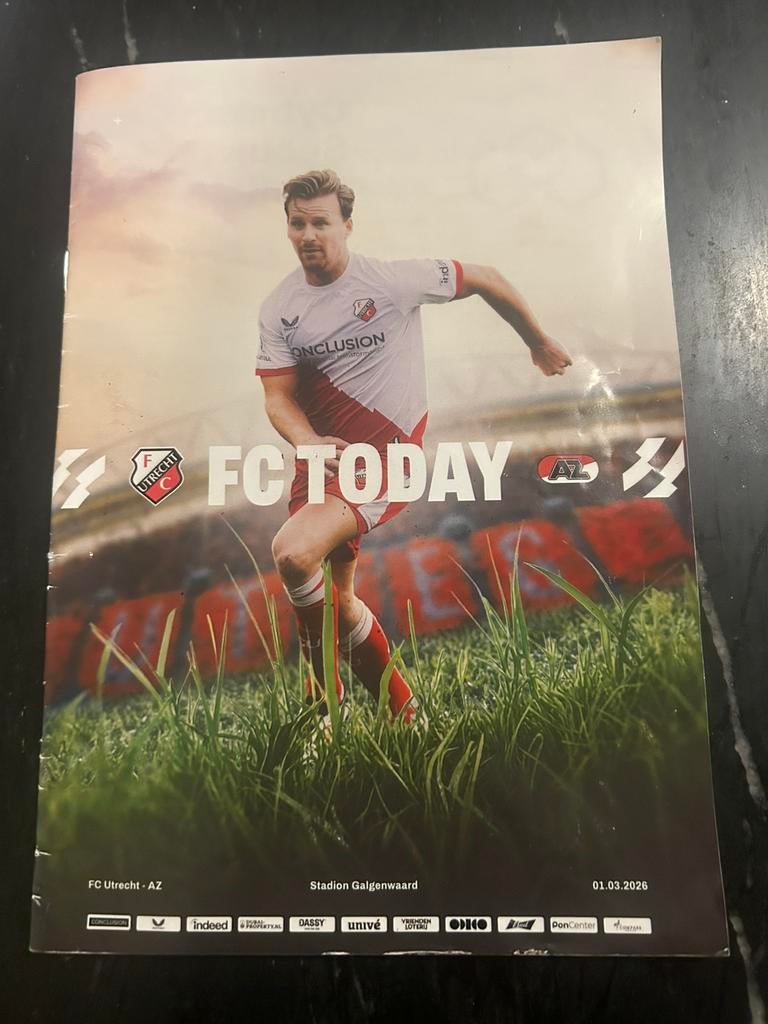 FC UTRECHT-AZ programmaboekje 01-03-2026, Ophalen of Verzenden, Zo goed als nieuw, Balsport