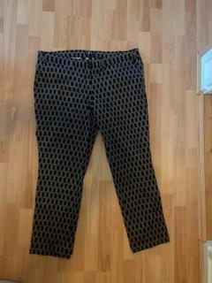 Broek Dames Zwart met bruin / goud lang mt 50, Zwart, Maat 46/48 (XL) of groter, Ophalen of Verzenden, Zo goed als nieuw