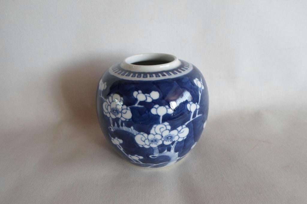 Chinese Gemberpot Blauw Wit Prunus, Antiek en Kunst, Ophalen of Verzenden