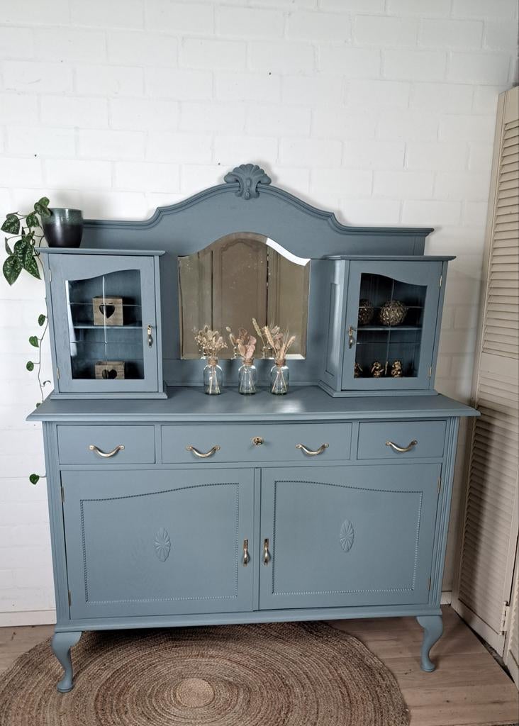 Vintage Buffetkast Blue pine, Gebruikt, Met deur(en), 150 tot 200 cm, Vintage