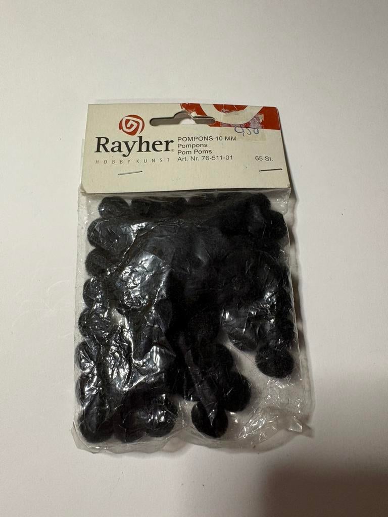 Zwarte pompom klein, Ophalen of Verzenden, Zo goed als nieuw, Frame of Mal