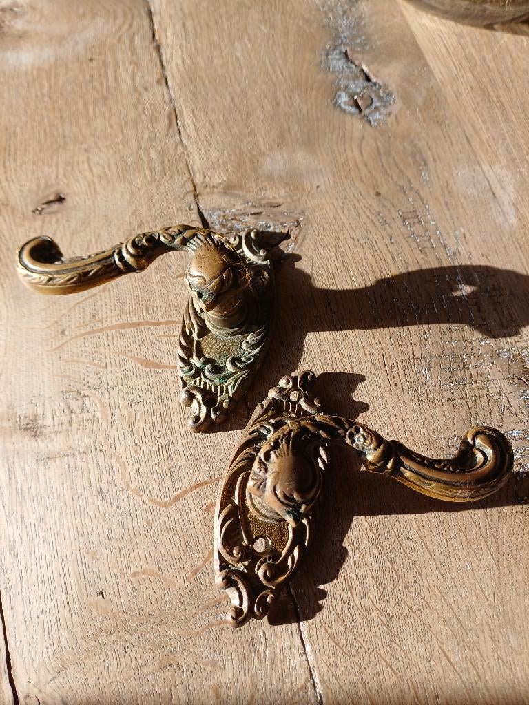 Antieke/ vintage messing deurklinken, Antiek en Kunst, Ophalen of Verzenden