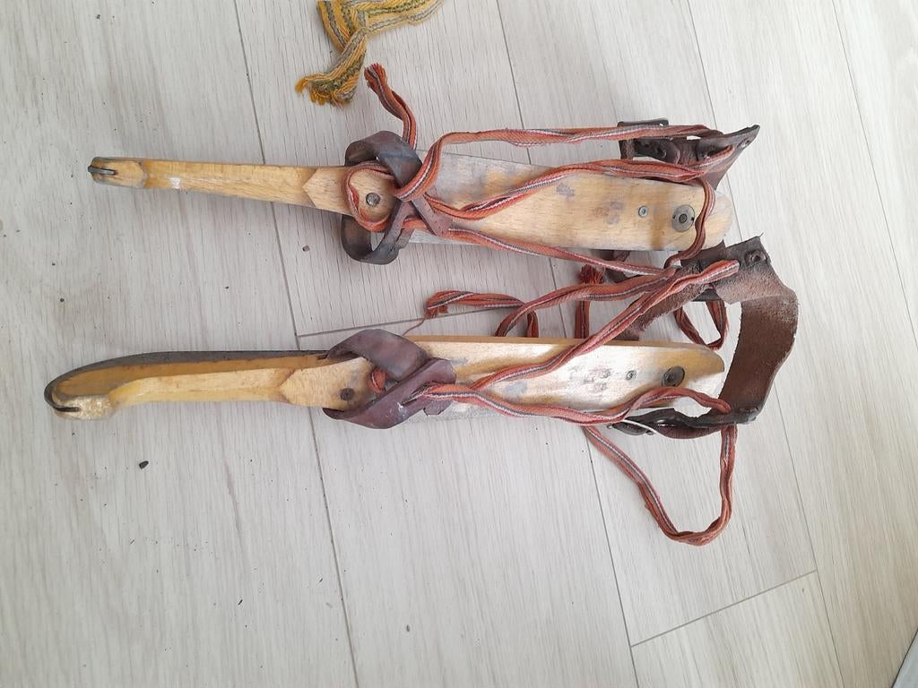 Vintage houtjes schaatsen 26 cm, Ophalen, Overige typen, Overige merken
