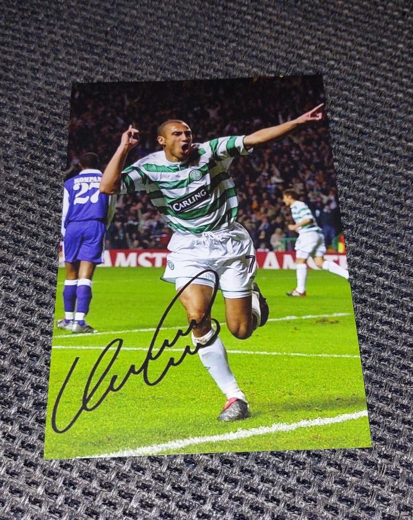 Foto Henrik Larsson met handtekening (print) # Celtic, Verzamelen, Sportartikelen en Voetbal, Verzenden, Nieuw, Buitenlandse clubs