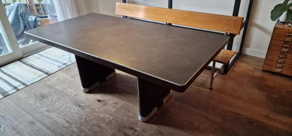 Vintage Ahrend Oda Eminent Tafel - Design 200x100, Gebruikt, 100 tot 150 cm, Metaal, Rechthoekig