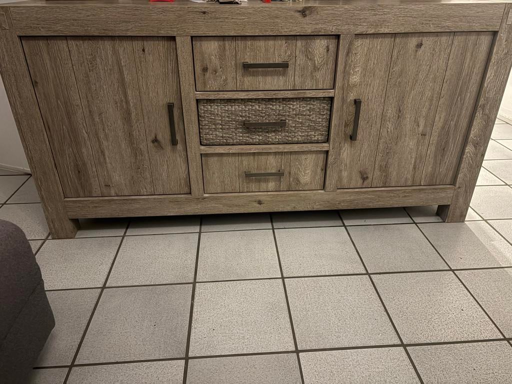 Complete set dressoir, salontafel en tv meubel, Ophalen, 150 tot 200 cm, Zo goed als nieuw, Met lade(s)