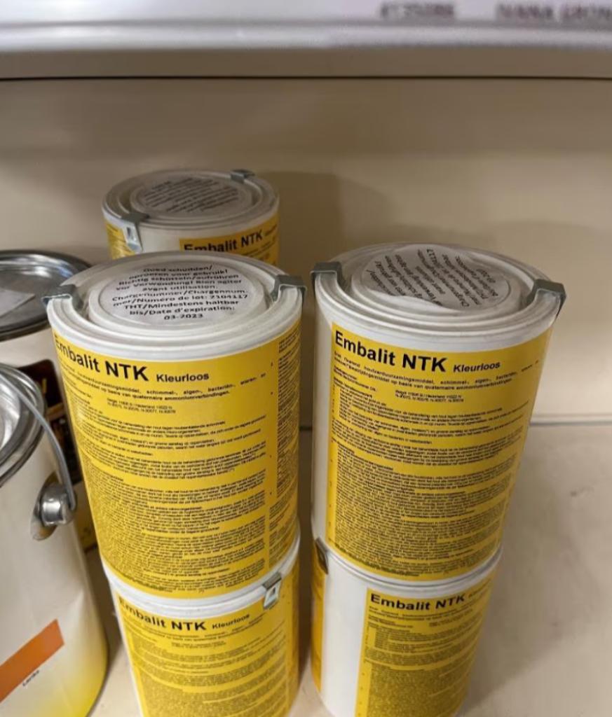 Restpartij houtbescherming, uitverkoop houtolie, beits, verf, Ophalen, Overige kleuren, -, -