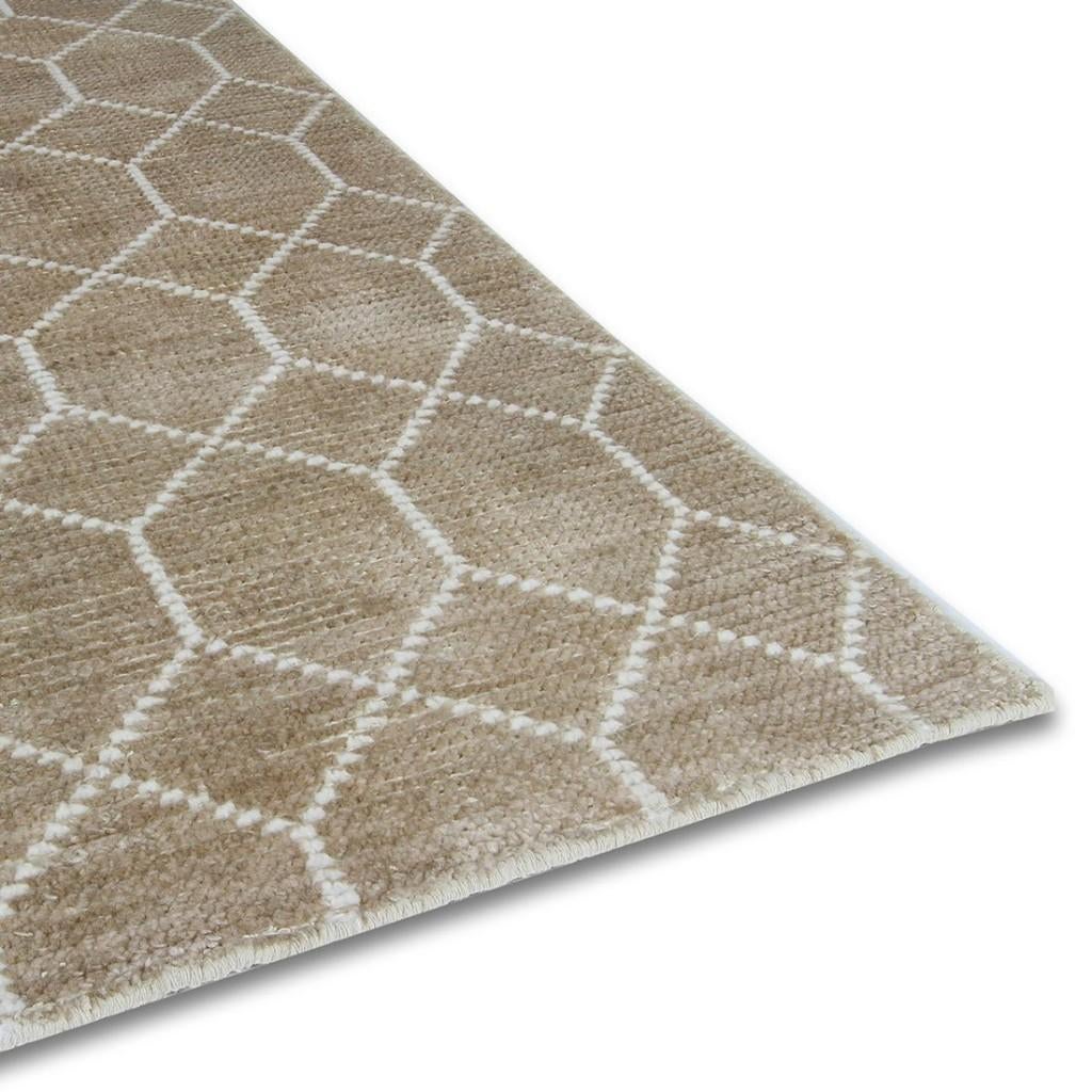 Vloerkleed / Karpet Brinker Laatz Champagne 200x300cm, Crème, Ophalen of Verzenden, Honeycomb, 200 cm of meer