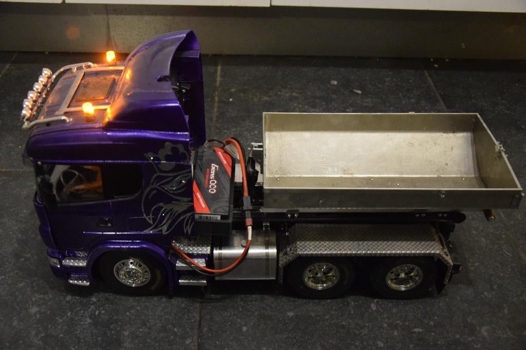 Tamiya scania 1/14 hydraulisch, Hobby en Vrije tijd, Modelbouw | Radiografisch | Auto's, Gebruikt, Auto onroad, Elektro, Schaal 1:14