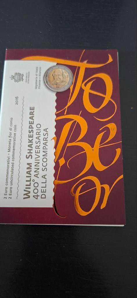 Euromunt Shakespeare 2016 bieden, Ophalen of Verzenden, Frankrijk, 2 euro