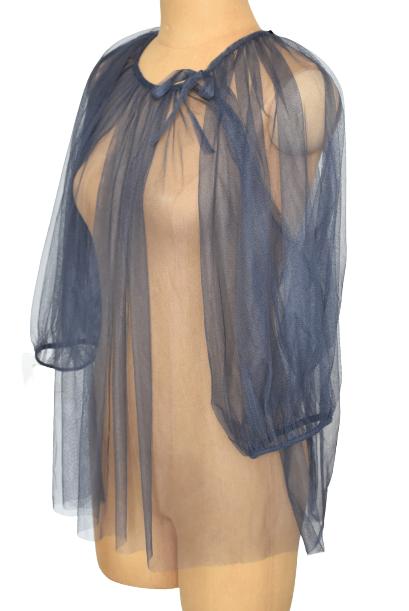 Naja Lauf doorschijnende top grijs/blauw, Mt. 38 / M, Maat 38/40 (M), Overige kleuren, Verzenden, Zo goed als nieuw