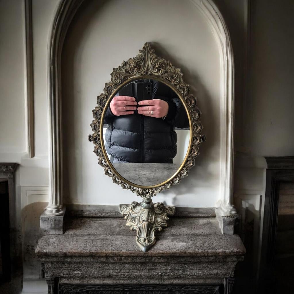 Kapspiegel antiek franse spiegel, Antiek en Kunst, Antiek | Spiegels, Ophalen of Verzenden, Rechthoekig, Minder dan 50 cm