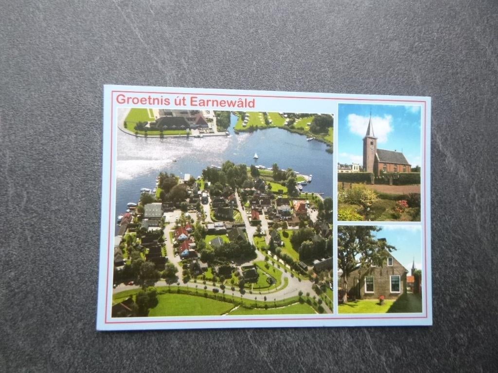 Earnewald, groeten uit/luchtfoto /kerk, Verzamelen, Ansichtkaarten | Nederland, Verzenden, 1980 tot heden, Ongelopen, Noord-Brabant