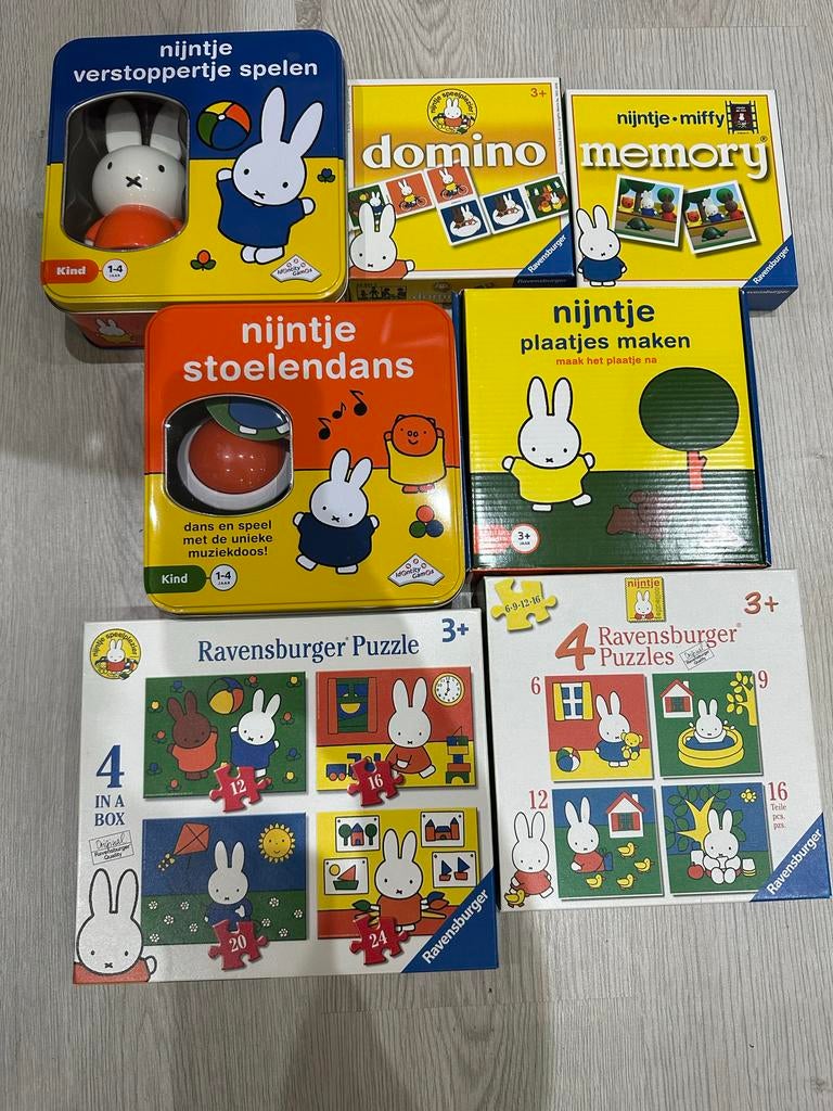 Nijntje Spelletjes Collectie, Kinderen en Baby's, 2 tot 4 jaar, Zo goed als nieuw, Van hout, Meer dan 50 stukjes