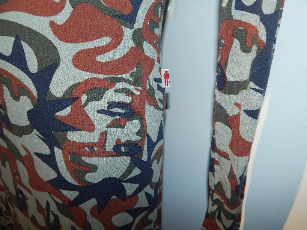 Jean paul gaultier vintage maxi dress aparte camo print L, Maat 38/40 (M), Overige kleuren, Jean paul gaultier, Ophalen of Verzenden