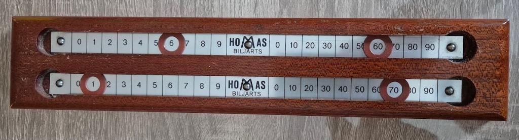 Vintage Homas biljart of pool teller (scorebord)., Ophalen of Verzenden, Gebruikt, Overige typen